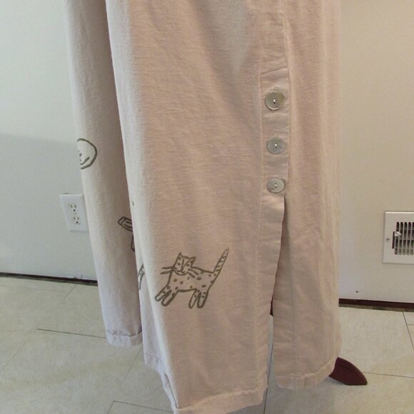 Vintage Viva City Beige Cats/Clothes Cotton Maxi Pockets XL - Picture 6 of 16